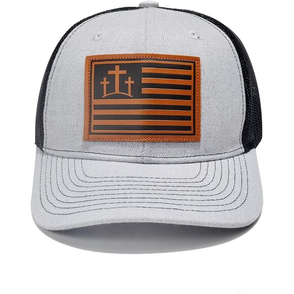 Gray 100% Polyester Christian Jesus Cross God Religious Faith Hat for Men Women - Picture 1 of 8